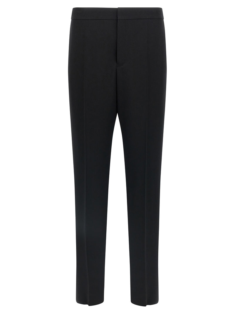 Pantalones de vestir de lana negra de Saint Laurent