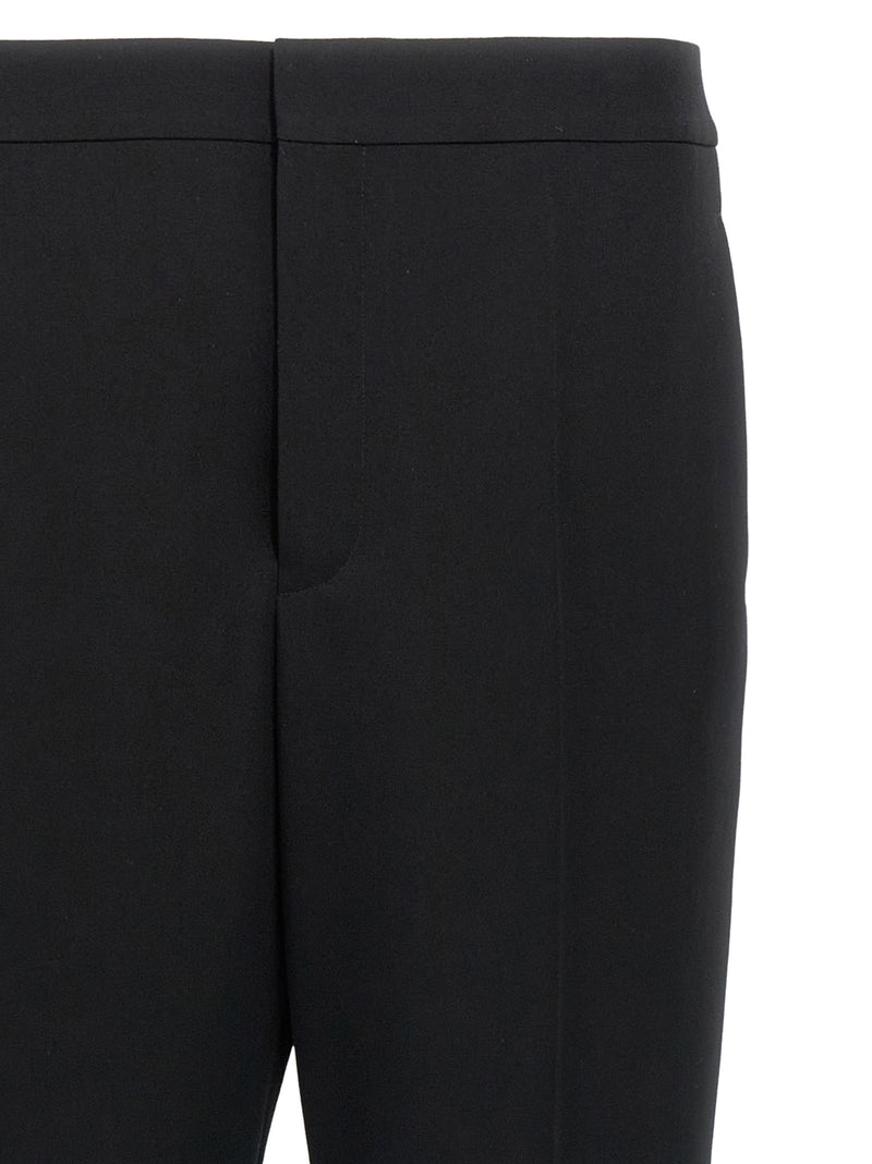 Pantalones de vestir de lana negra de Saint Laurent