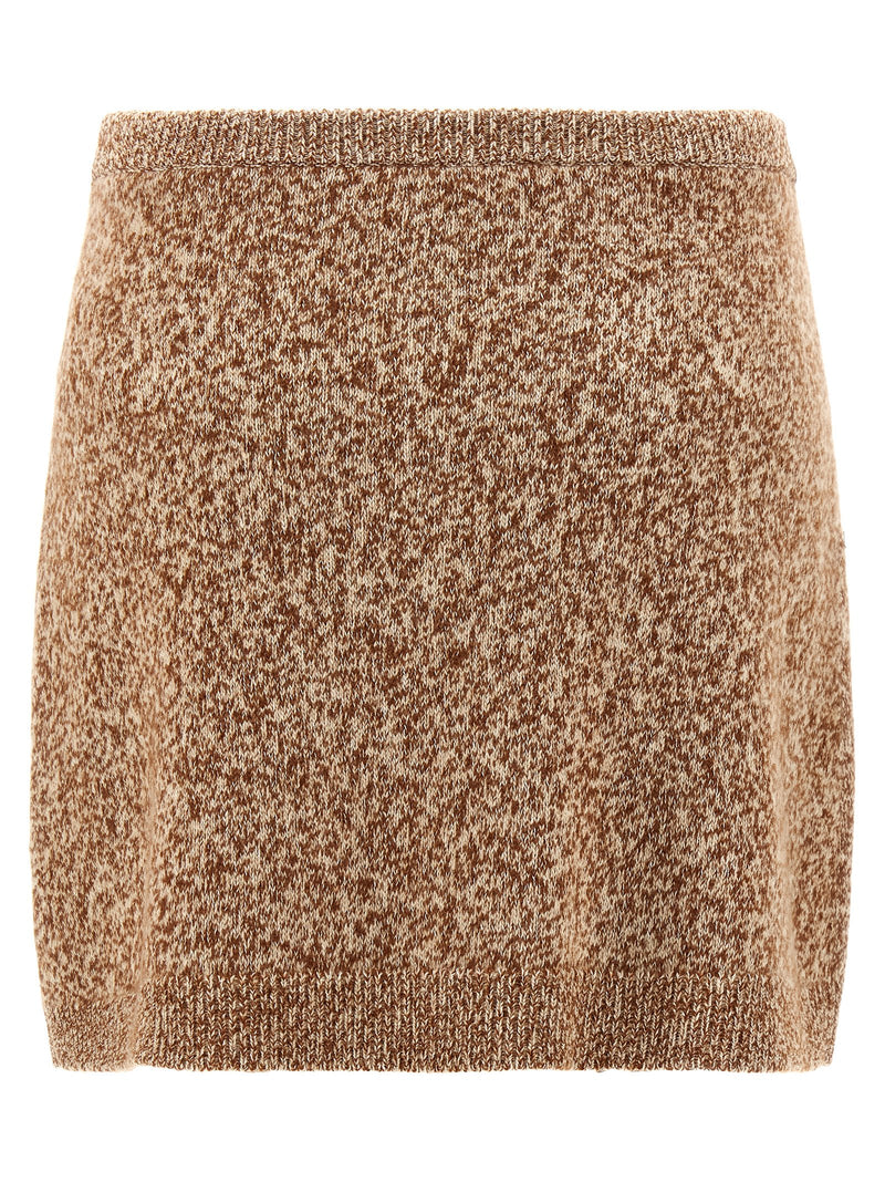 Versace Multicolor Virgin Wool Long Skirt