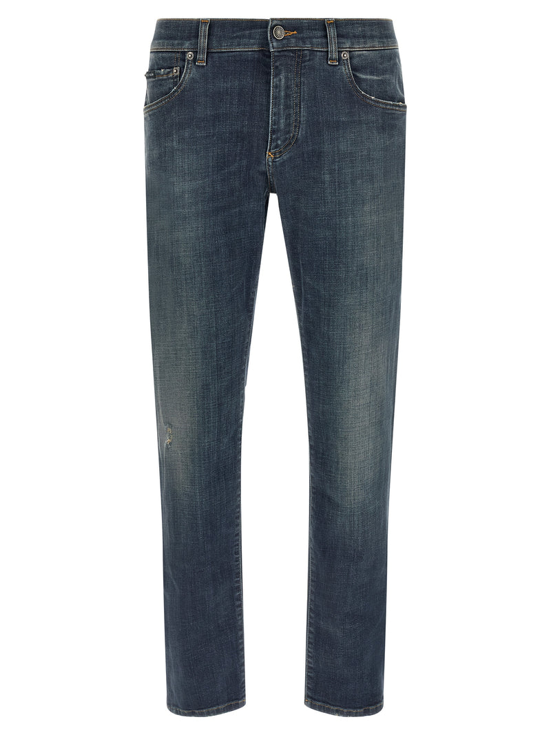Dolce & Gabbana Blue Cotton Straight-Leg Jeans