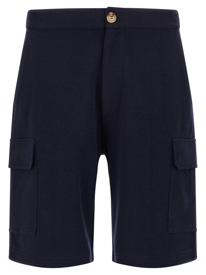 Brunello Cucinelli Blue Cotton Bermuda Shorts