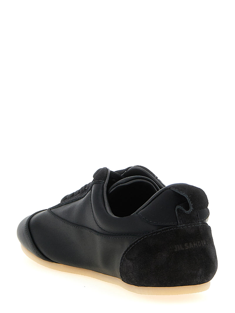 Jil Sander Black Cotton Low Top Sneakers