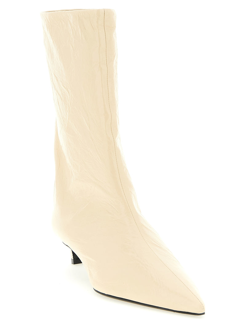Jil Sander Beige Calfskin Ankle Boots