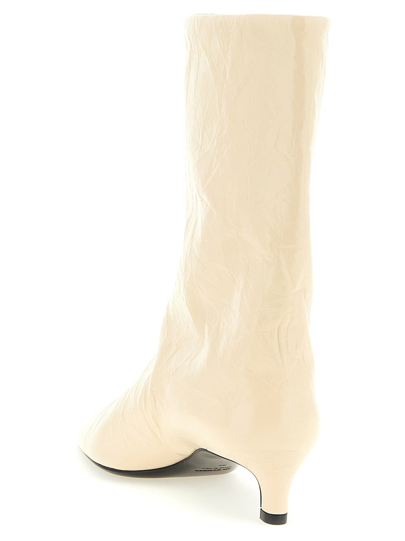 Jil Sander Beige Calfskin Ankle Boots