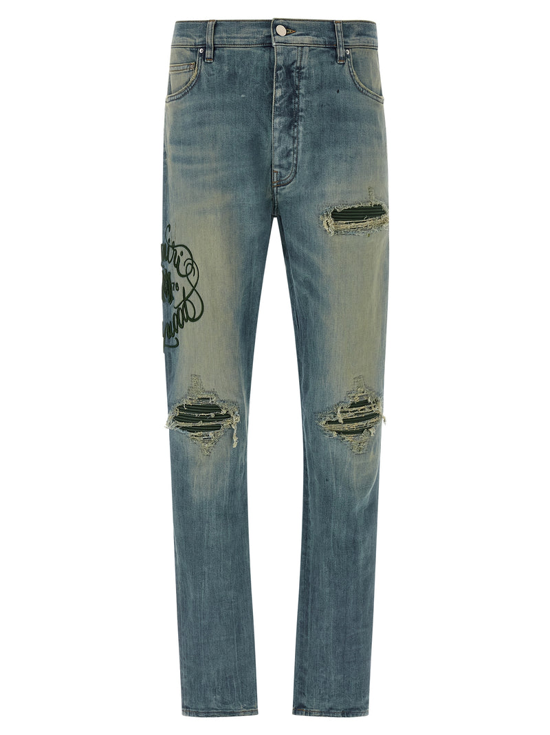 Amiri Blue Cotton Relaxed Fit Jeans