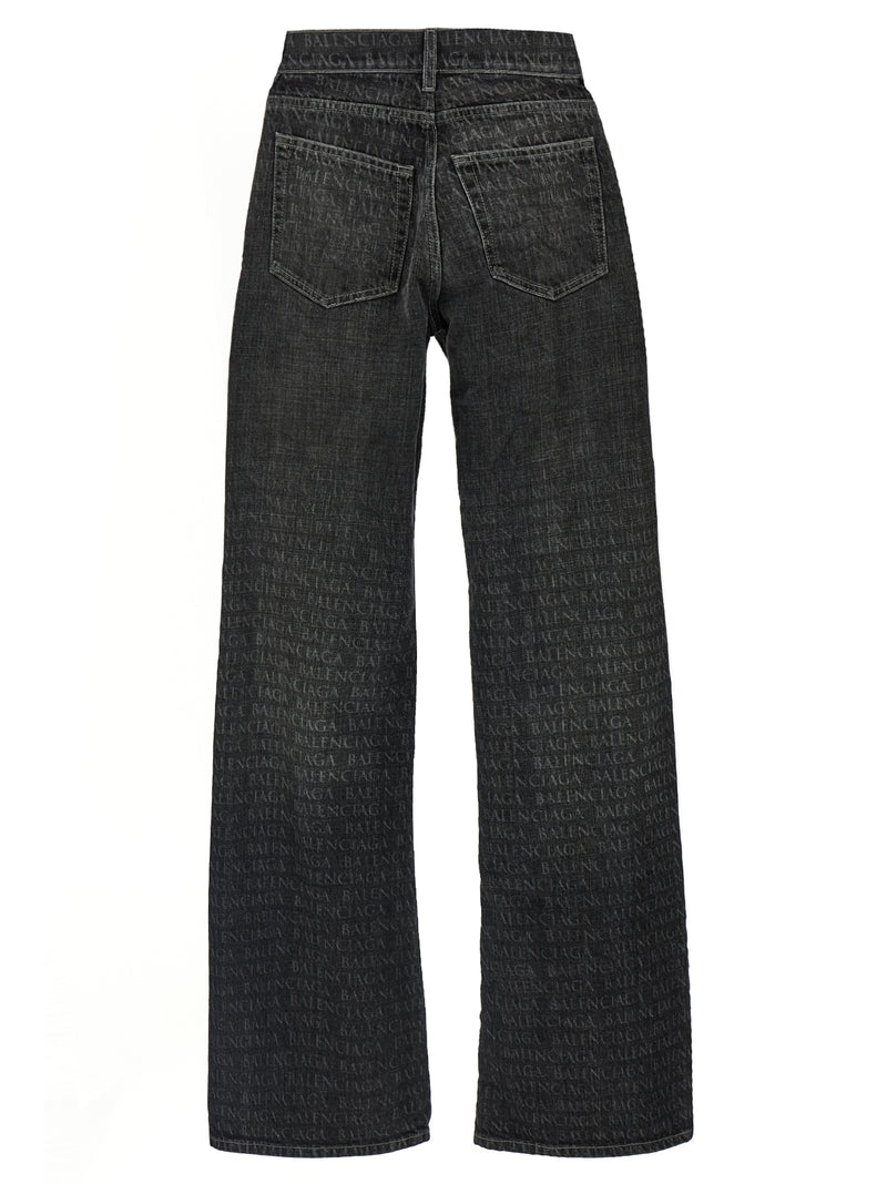 Balenciaga Black Cotton Flared Jeans