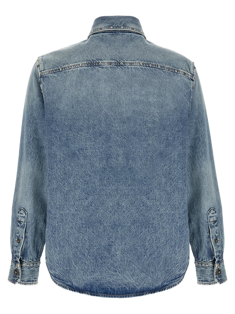 Versace Blue Cotton Blouse