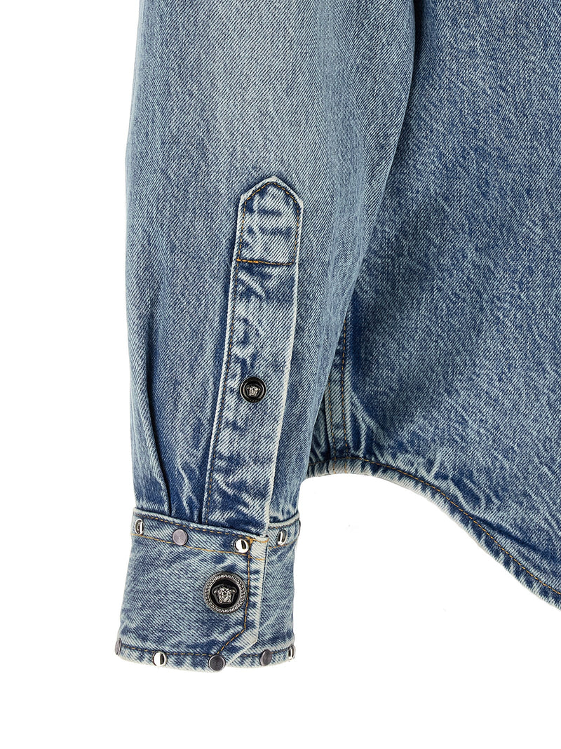Versace Blue Cotton Blouse