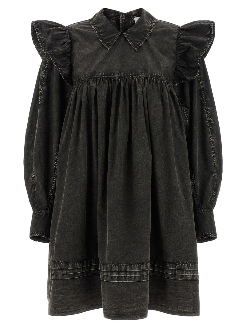Ganni Black Organic Cotton Short Dress