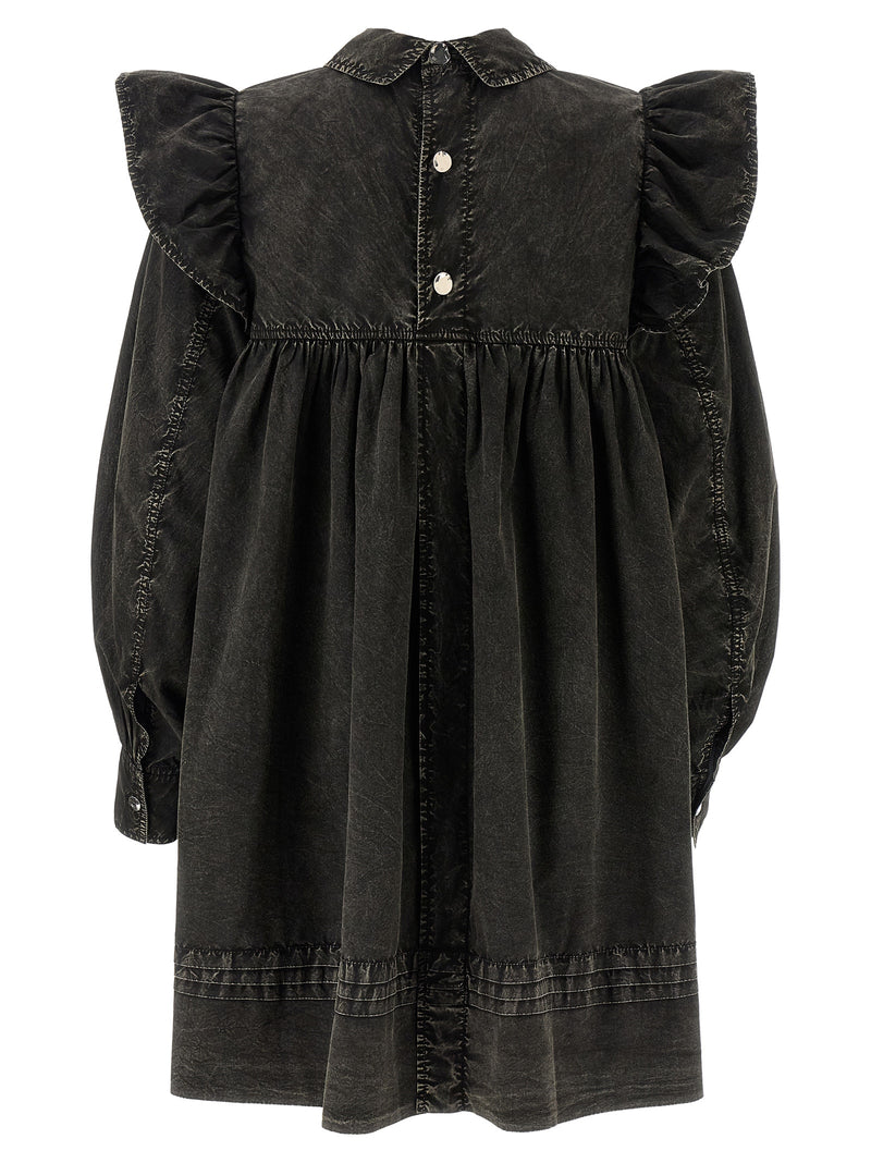 Ganni Black Organic Cotton Short Dress