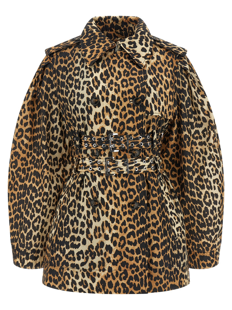 Ganni Brown Recycled Polyamide Coat