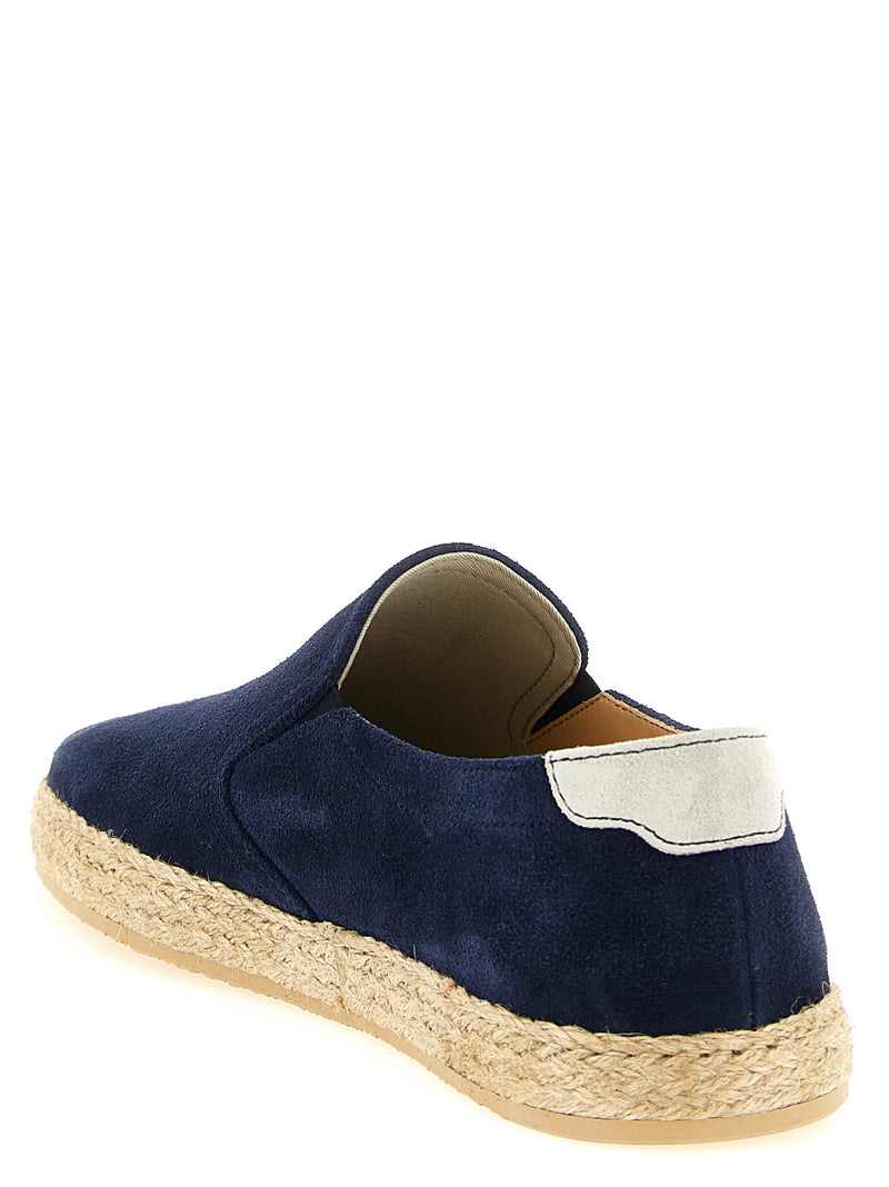 Brunello Cucinelli Blue Calfskin Espadrilles