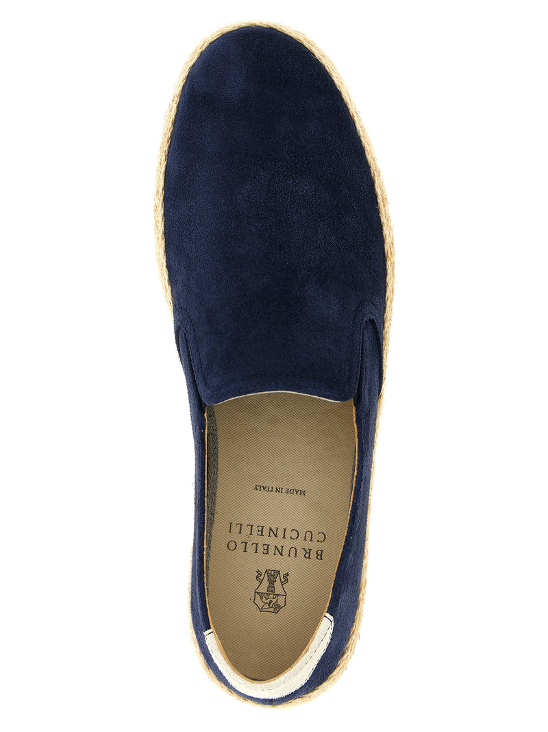 Brunello Cucinelli Blue Calfskin Espadrilles