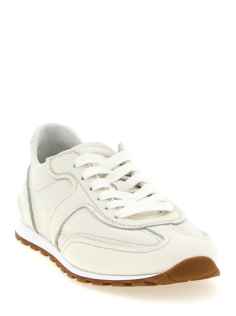 Brunello Cucinelli White Goatskin Athletic Sneakers