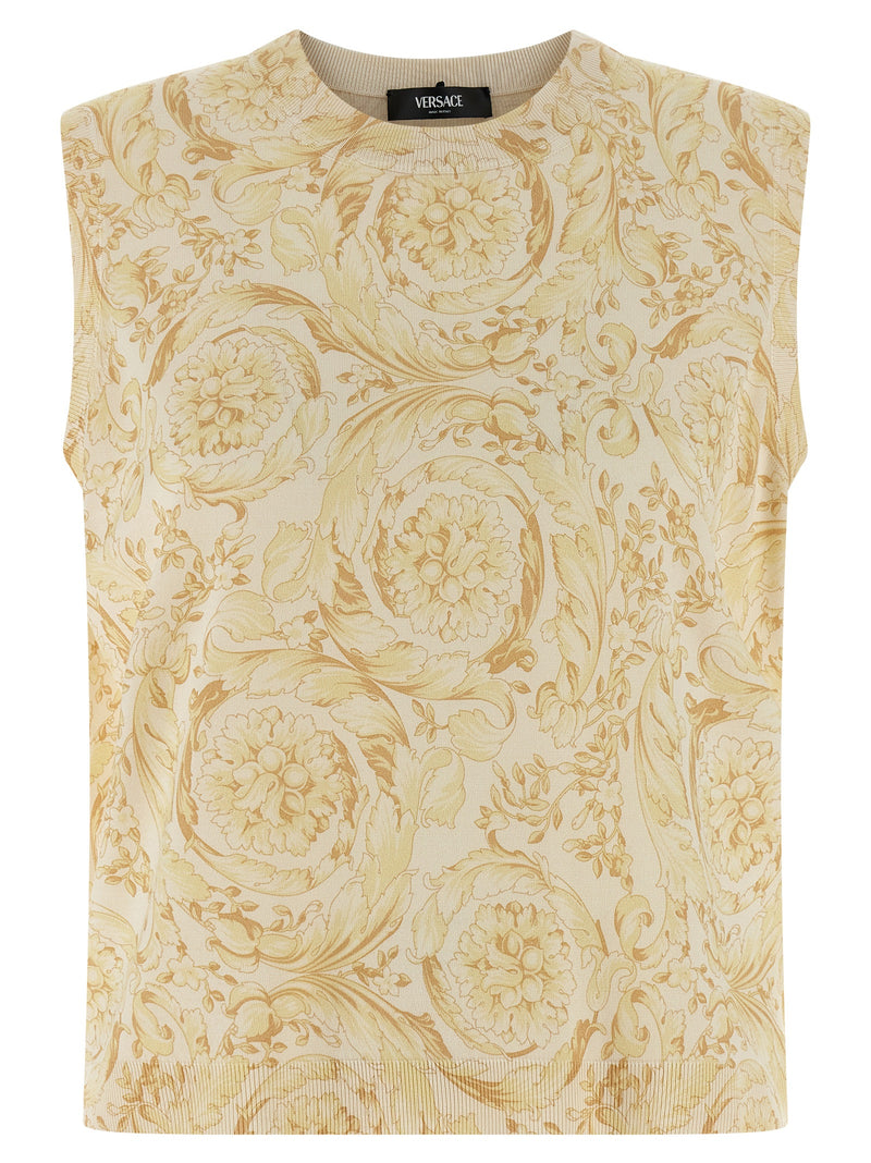 Versace Bicolor Silk Sleeveless Jacket