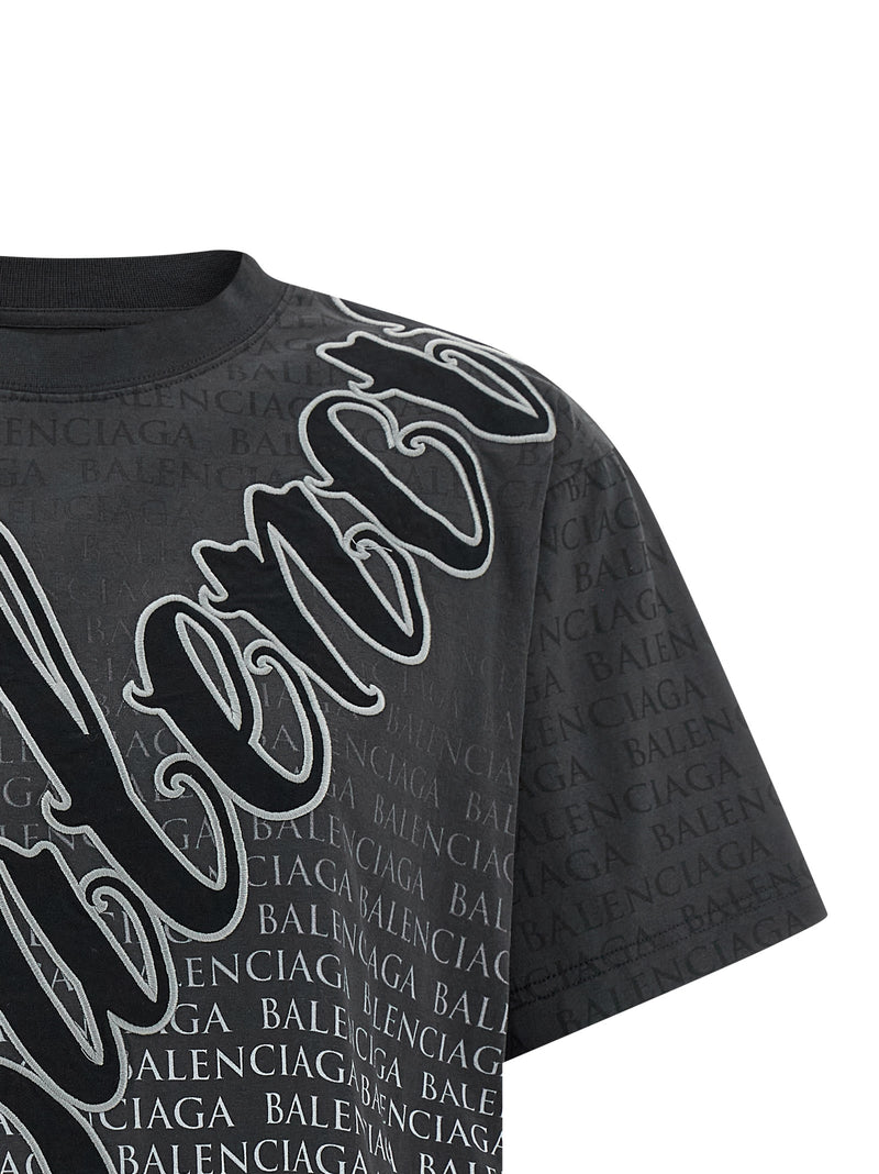 Balenciaga Black Cotton T-Shirt
