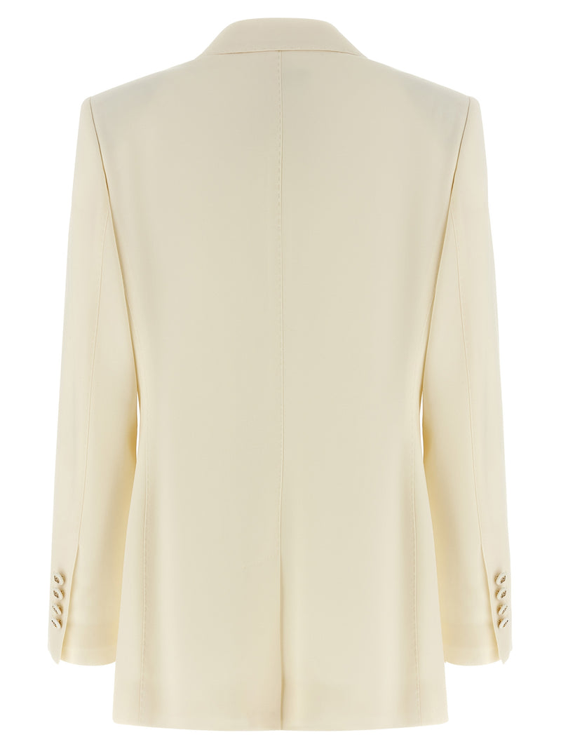 Dolce & Gabbana White Virgin Wool Blazer
