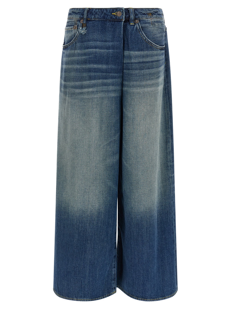 Calça jeans de denim de algodão R13 azul para mulheres