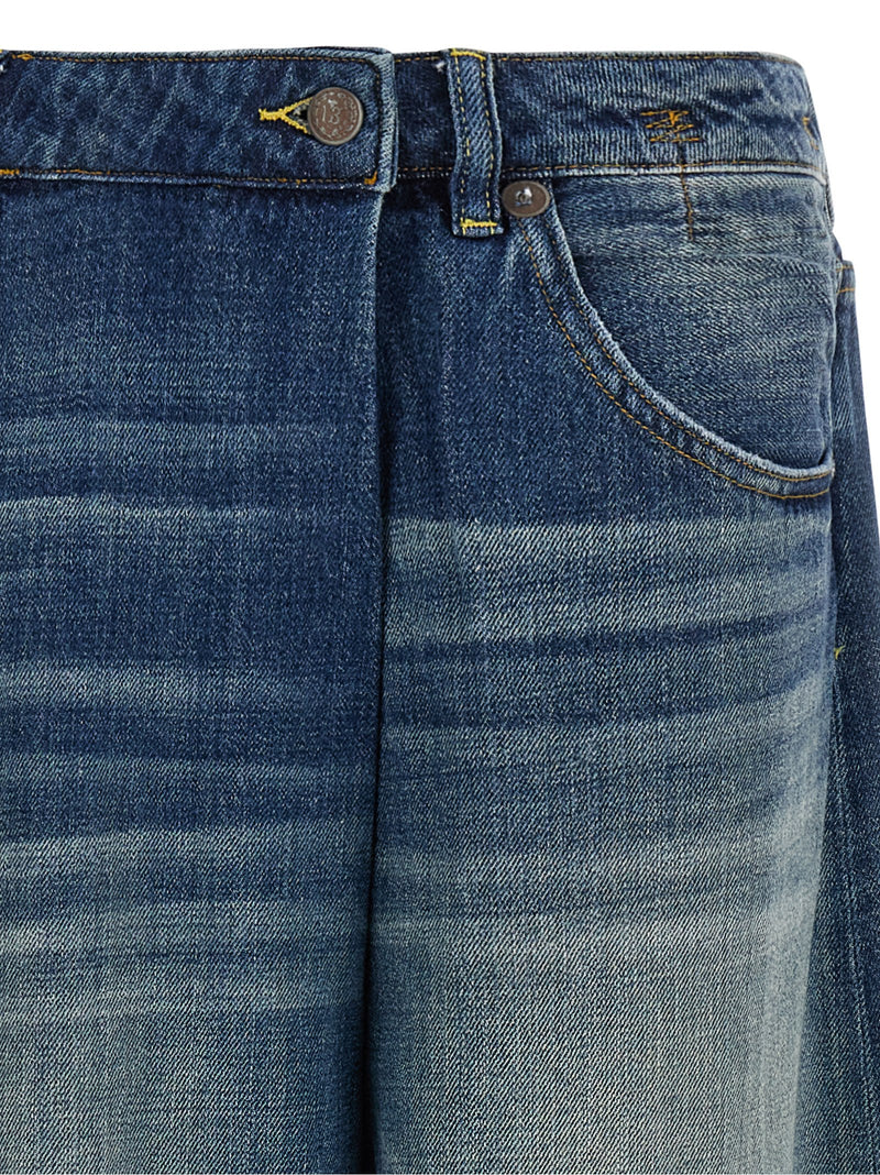 Calça jeans de denim de algodão R13 azul para mulheres