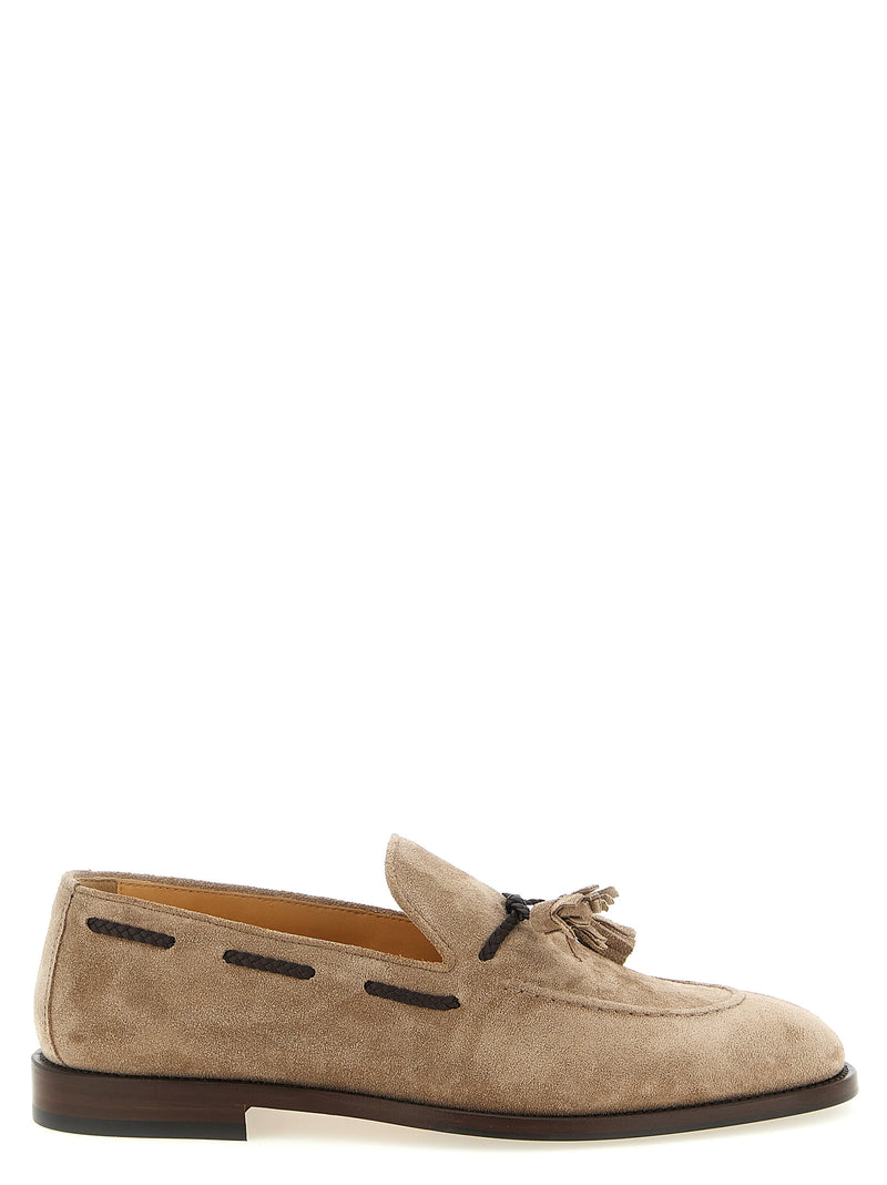 Brunello Cucinelli Brown Calfskin Slip-On Loafers