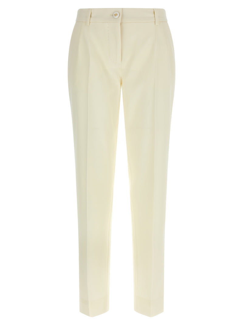 Dolce & Gabbana White Virgin Wool Dress Pants