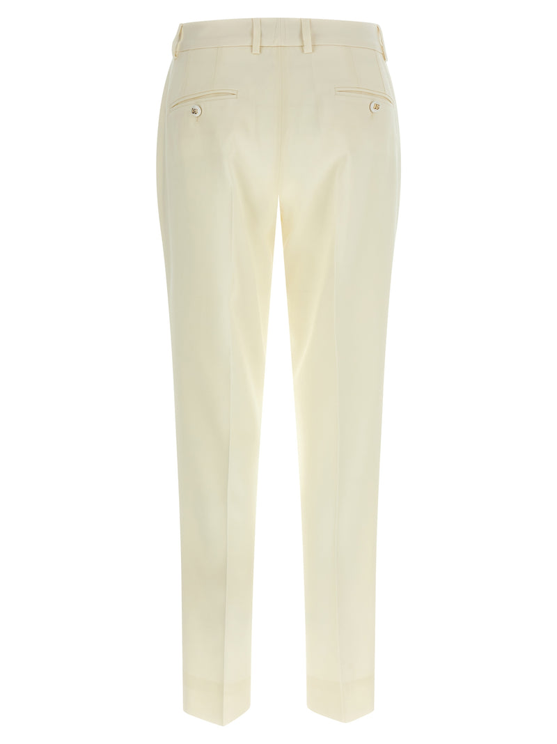 Dolce & Gabbana White Virgin Wool Dress Pants