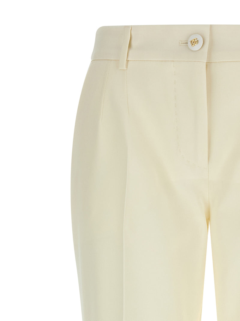 Dolce & Gabbana White Virgin Wool Dress Pants