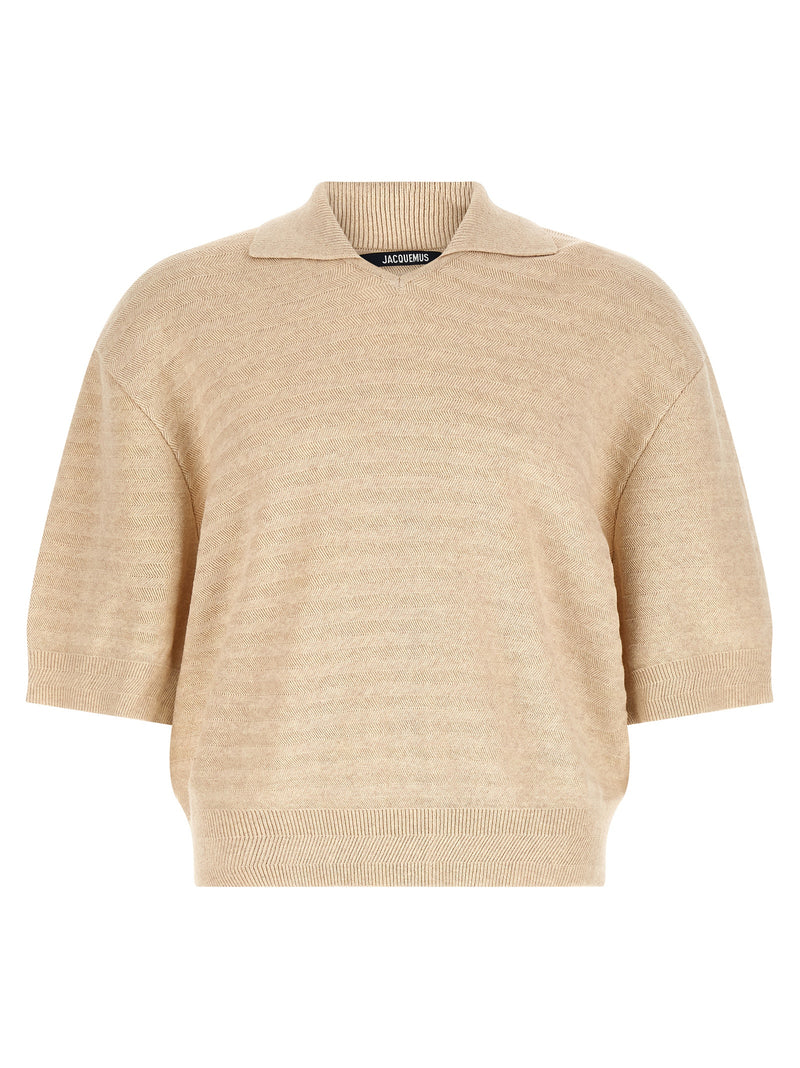 Jacquemus Beige Cotton Polo Shirt