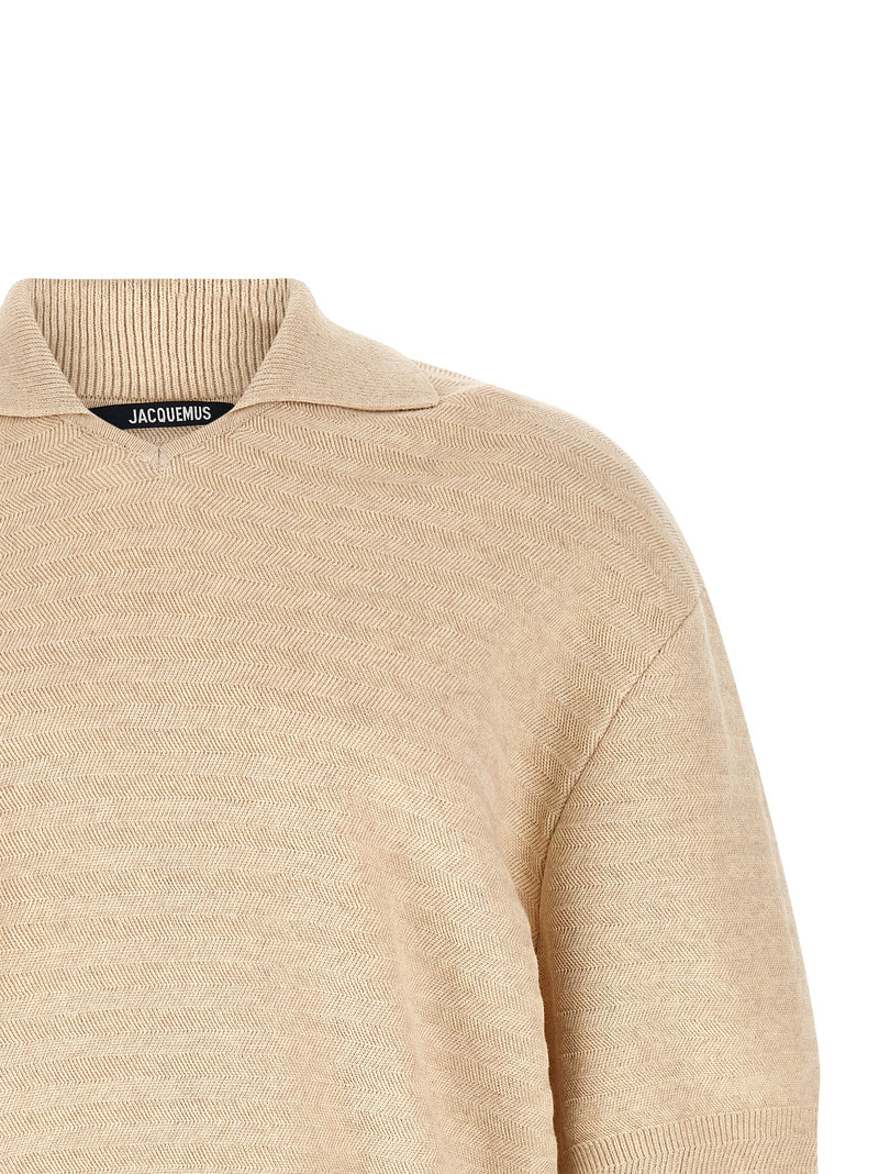 Jacquemus Beige Cotton Polo Shirt