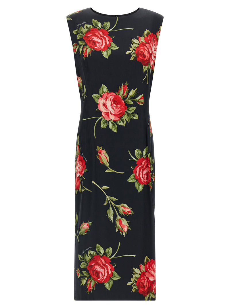 Dolce & Gabbana Black Viscose Midi Dress