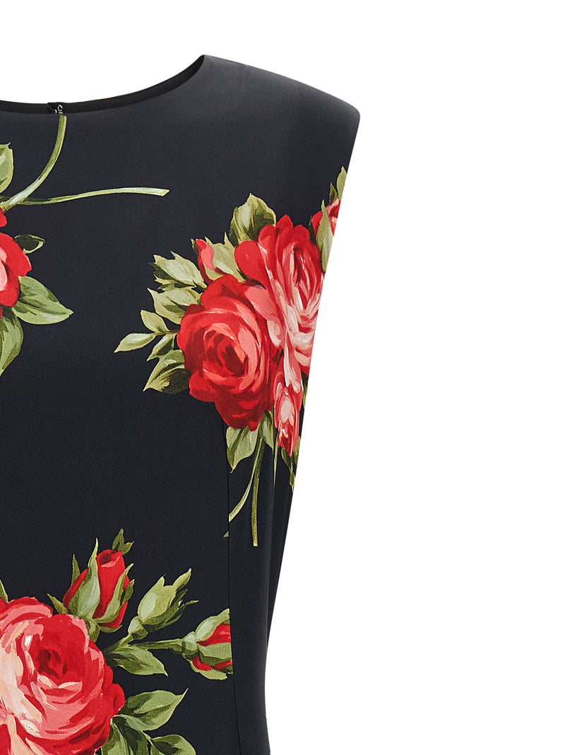 Dolce & Gabbana Black Viscose Midi Dress