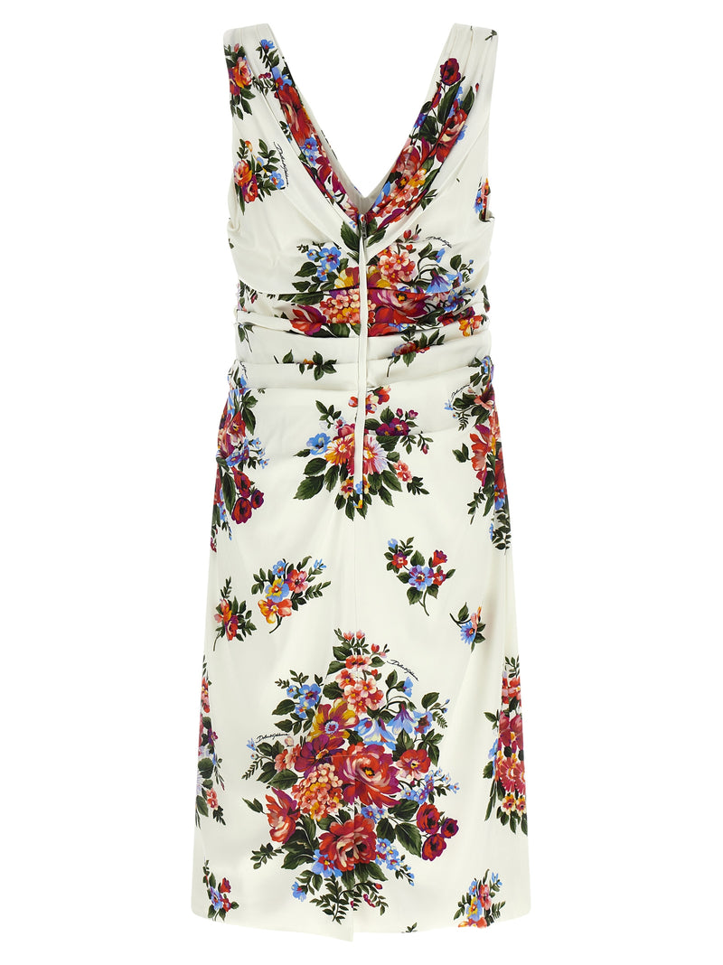 Dolce & Gabbana White Viscose Midi Dress