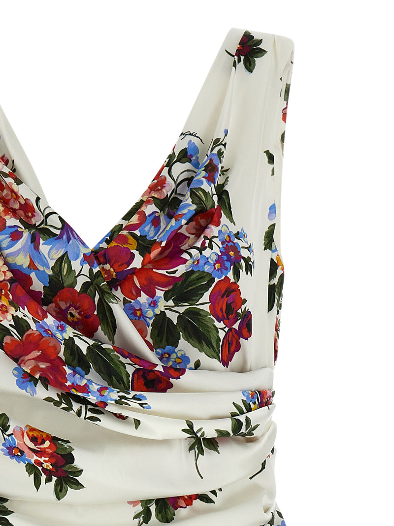Dolce & Gabbana White Viscose Midi Dress