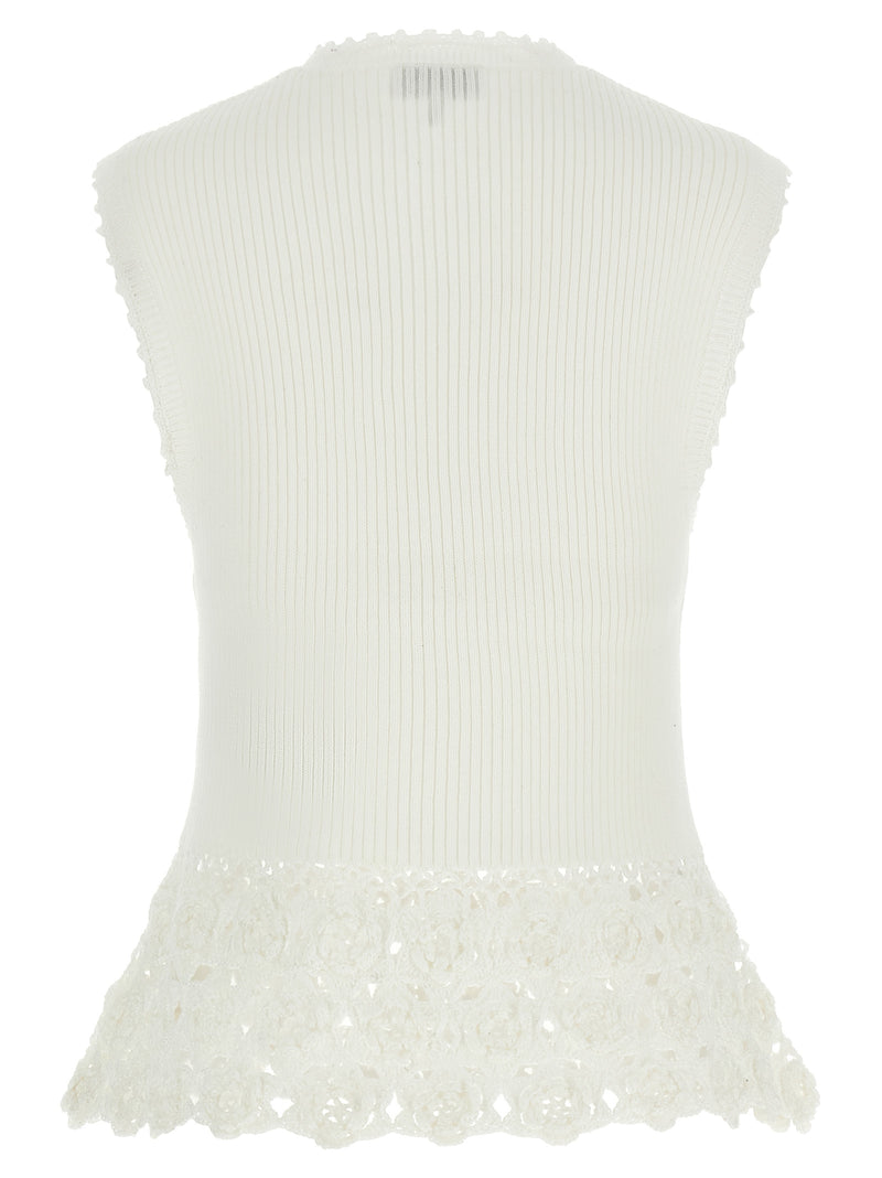 Ganni White Organic Cotton Sleeveless Jacket