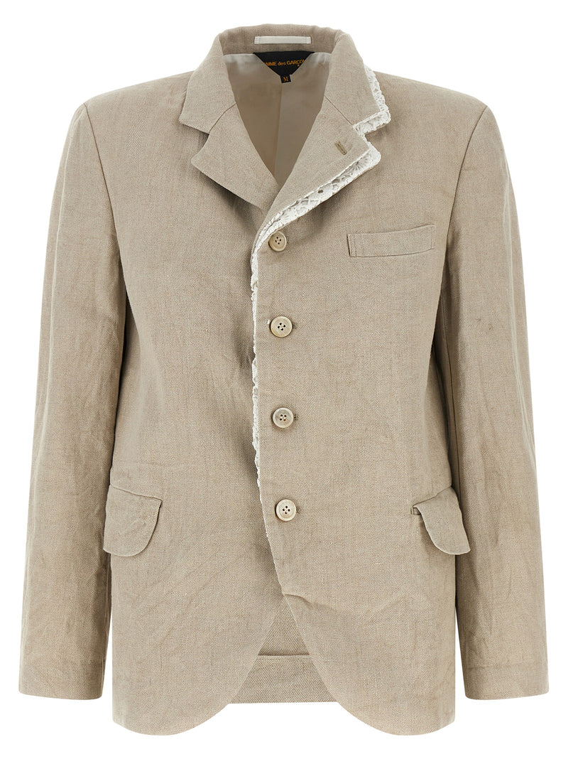 Comme Des Garçons Beige Linen Blazer