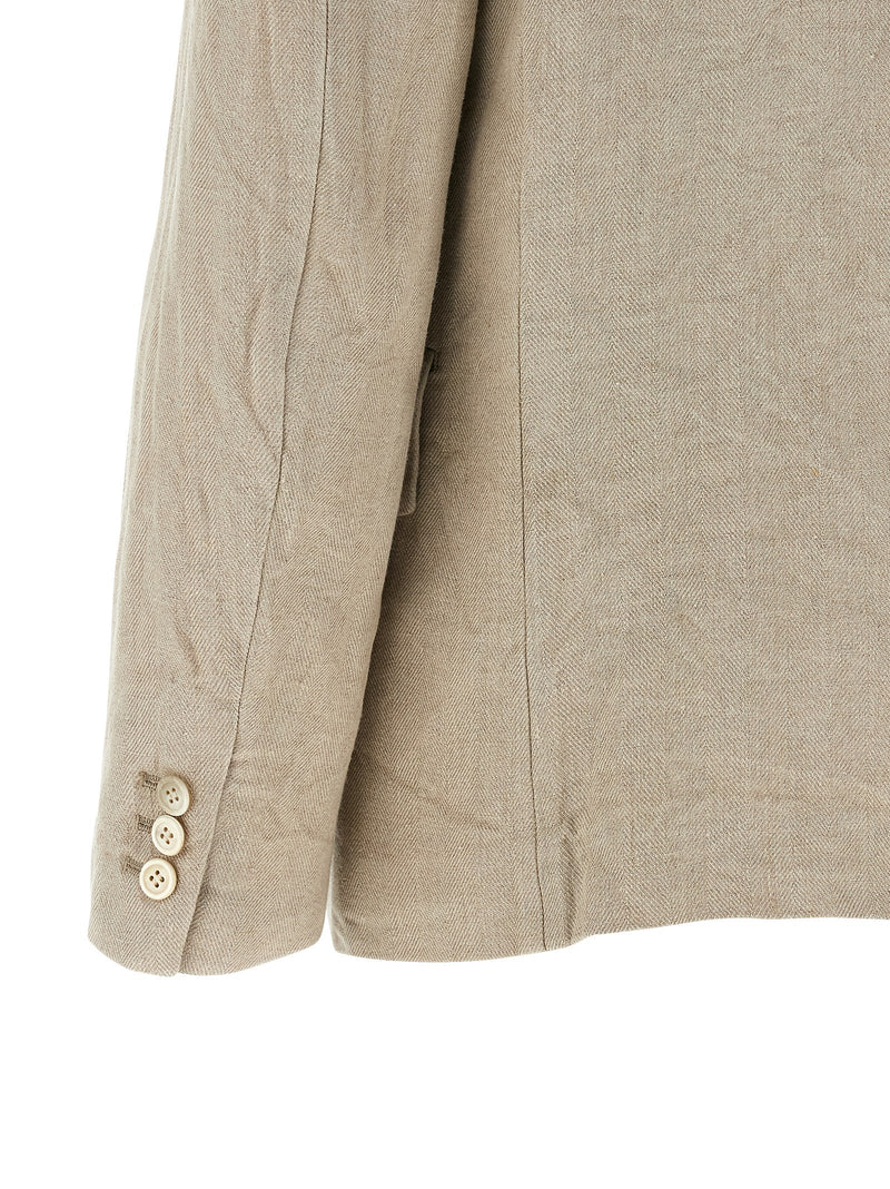 Comme Des Garçons Beige Linen Blazer