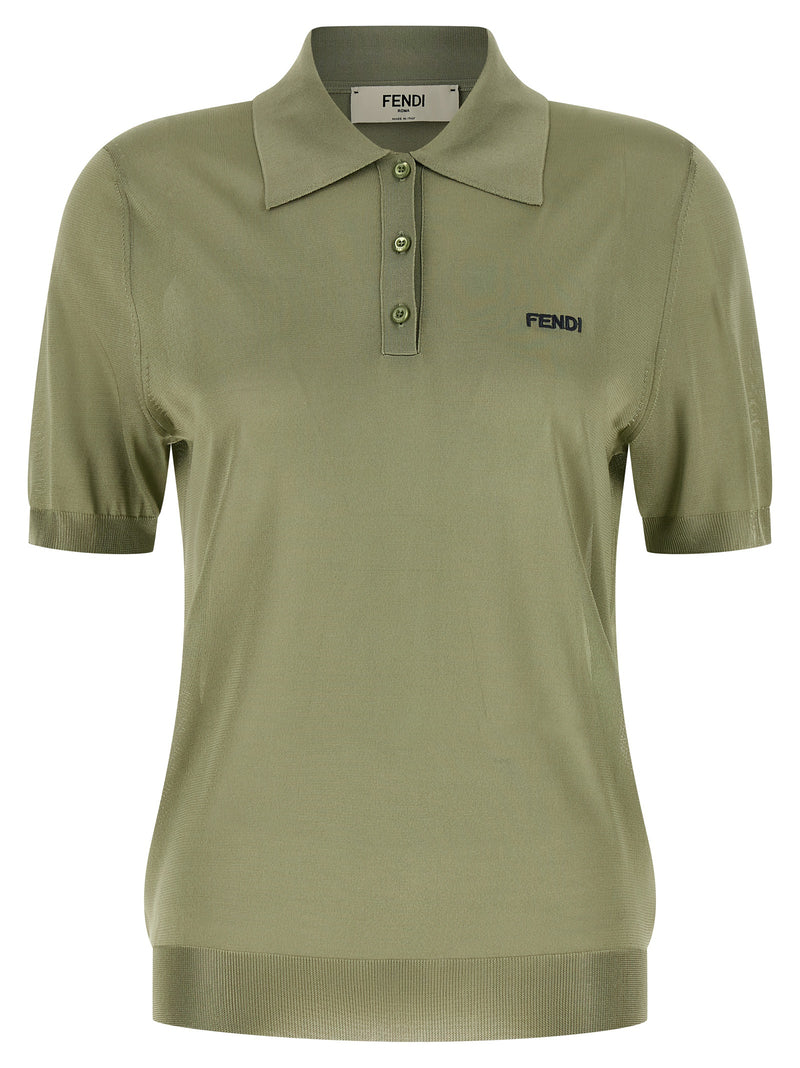 Fendi Bicolor Viscose Polo Shirt