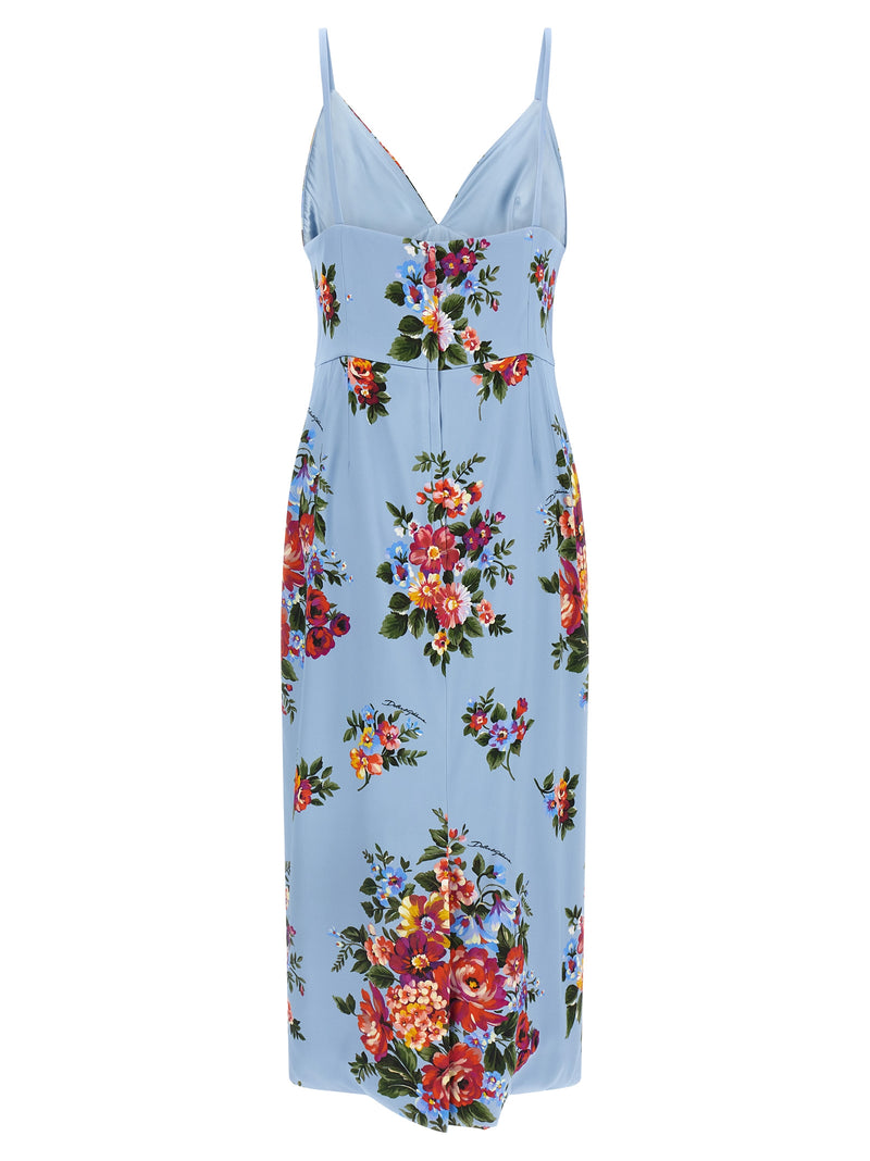 Dolce & Gabbana Blue Viscose Midi Dress