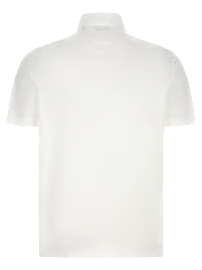 ZEGNA White Cotton Polo Shirt