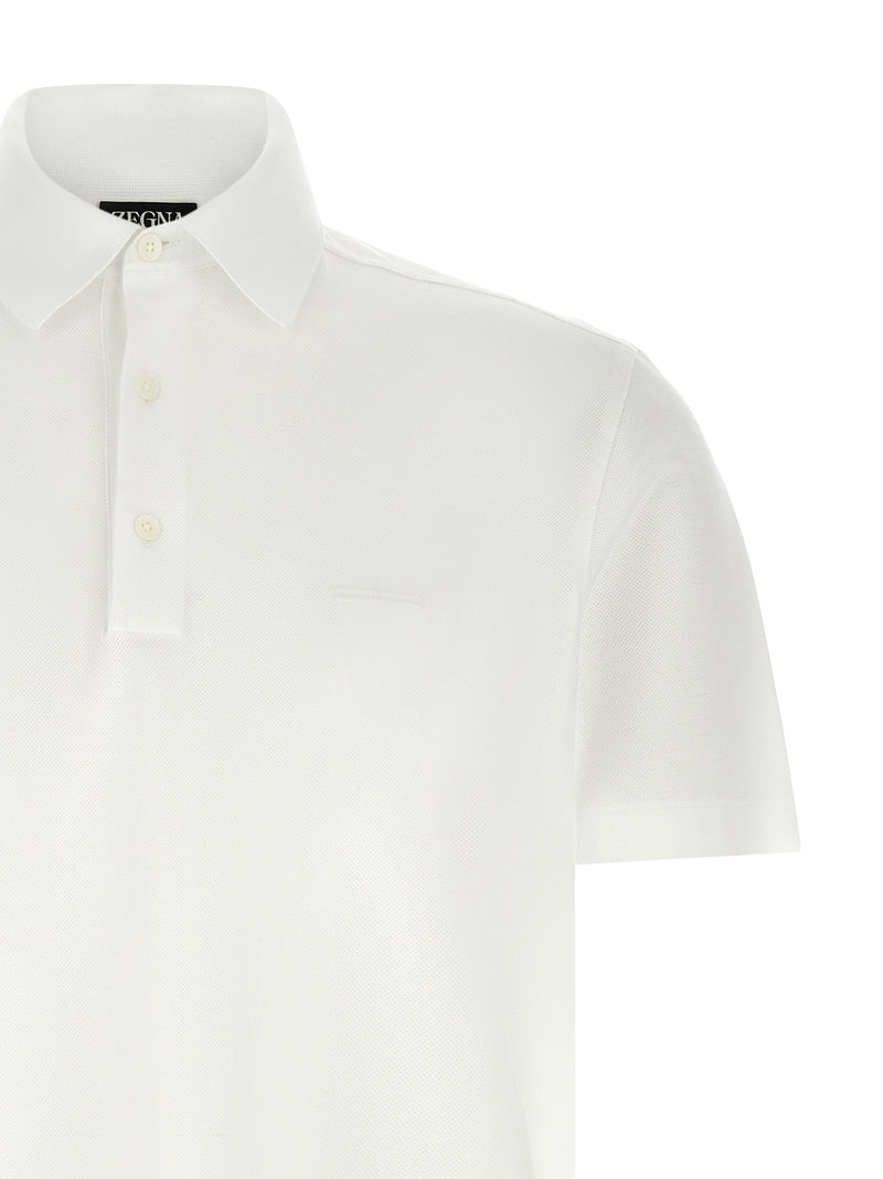 ZEGNA White Cotton Polo Shirt