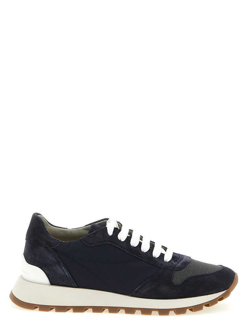 Brunello Cucinelli Blue Polyester Athletic Sneakers