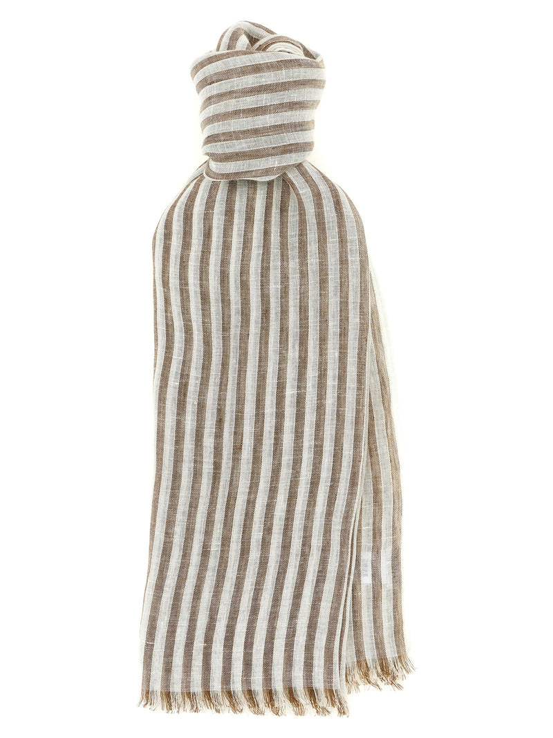 Brunello Cucinelli Brown Linen Scarf
