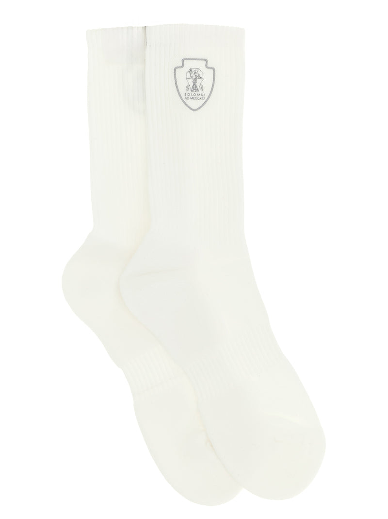 Brunello Cucinelli White Cotton Socks