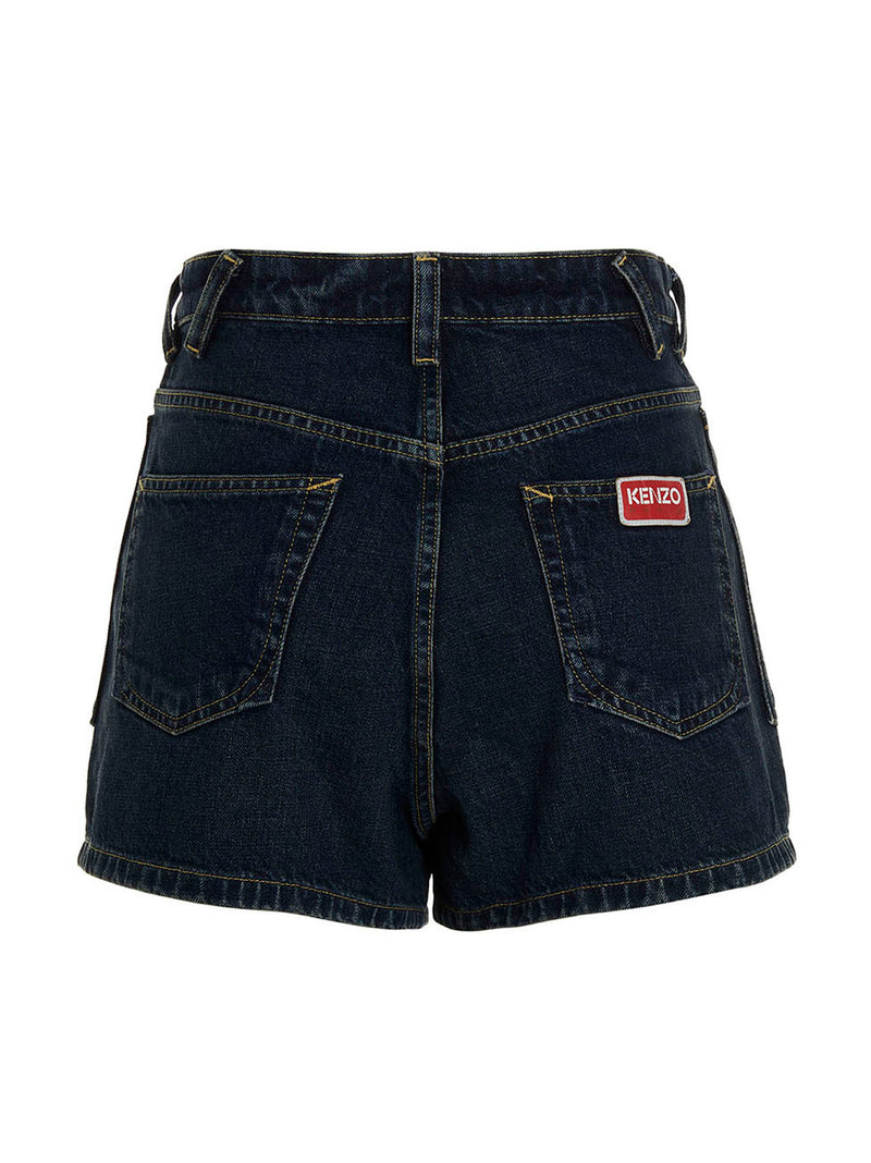 Kenzo Blue Cotton Bermuda Shorts