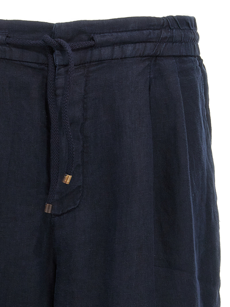 Brunello Cucinelli Blue Linen Bermuda Shorts