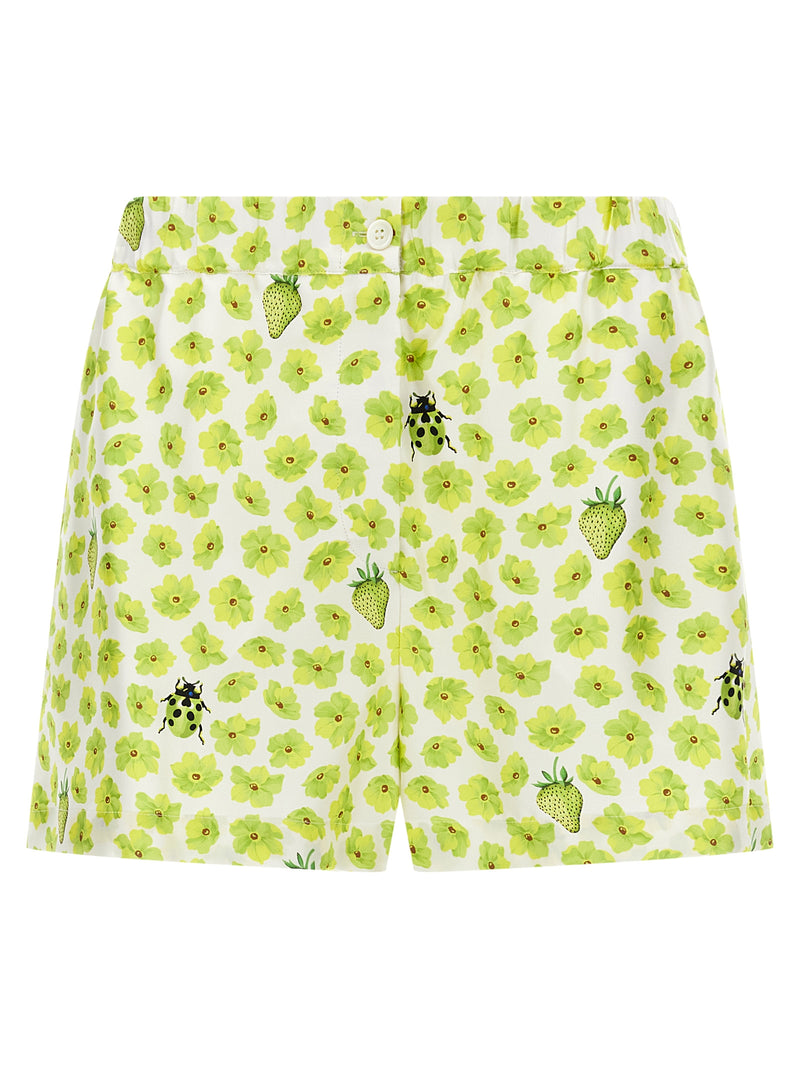 Versace Multicolor Silk Bermuda Shorts