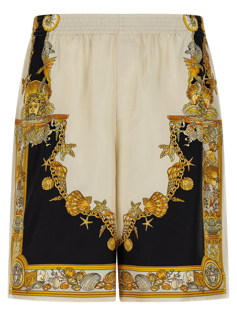 Versace Multicolor Silk Bermuda Shorts