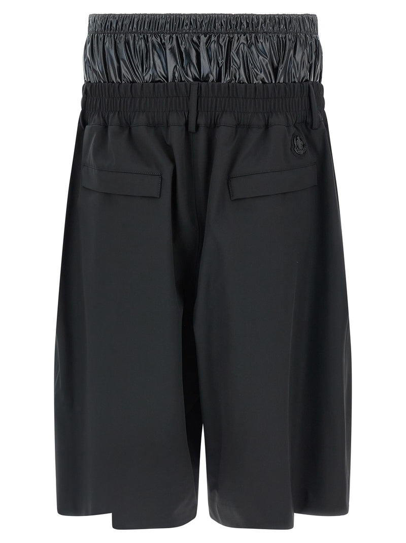 MONCLER GENIUS Black Polyamide Bermuda Shorts