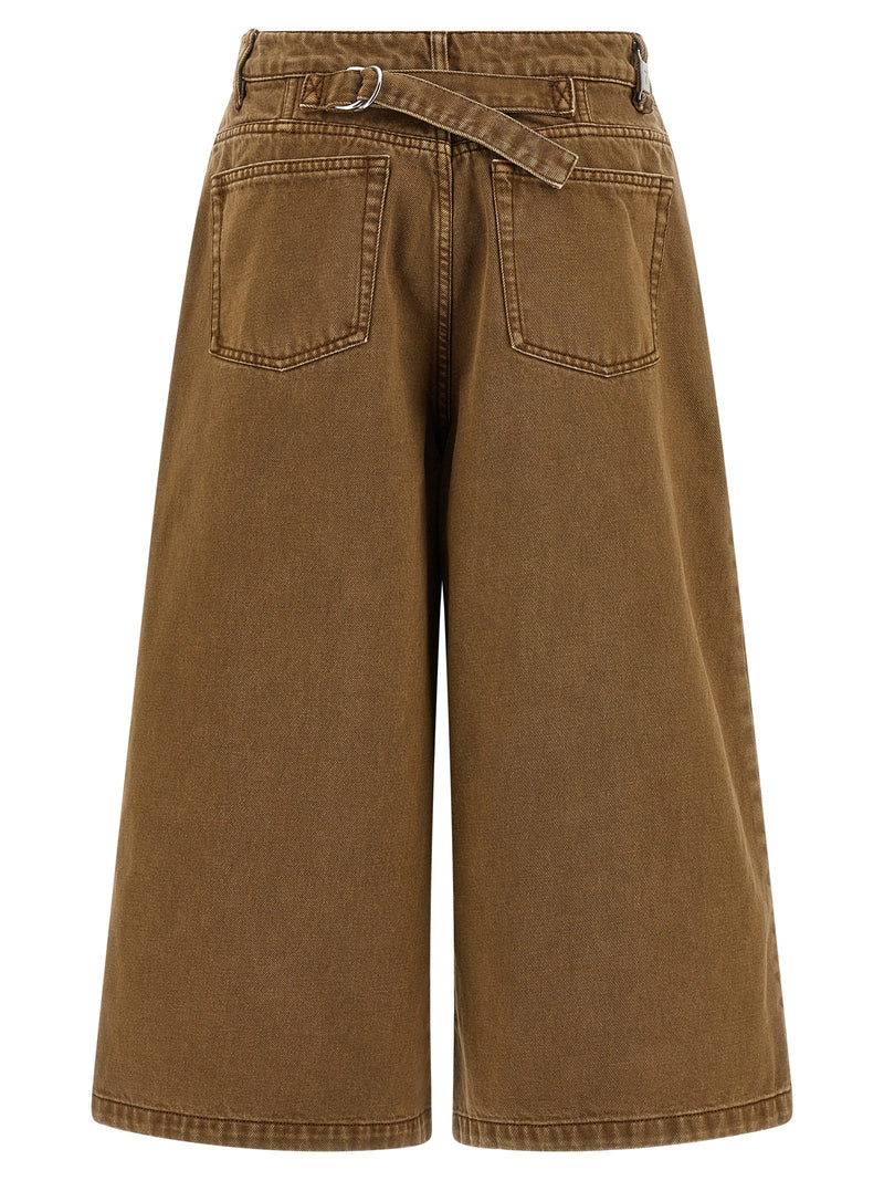 Ami Paris Brown Cotton Bermuda Shorts