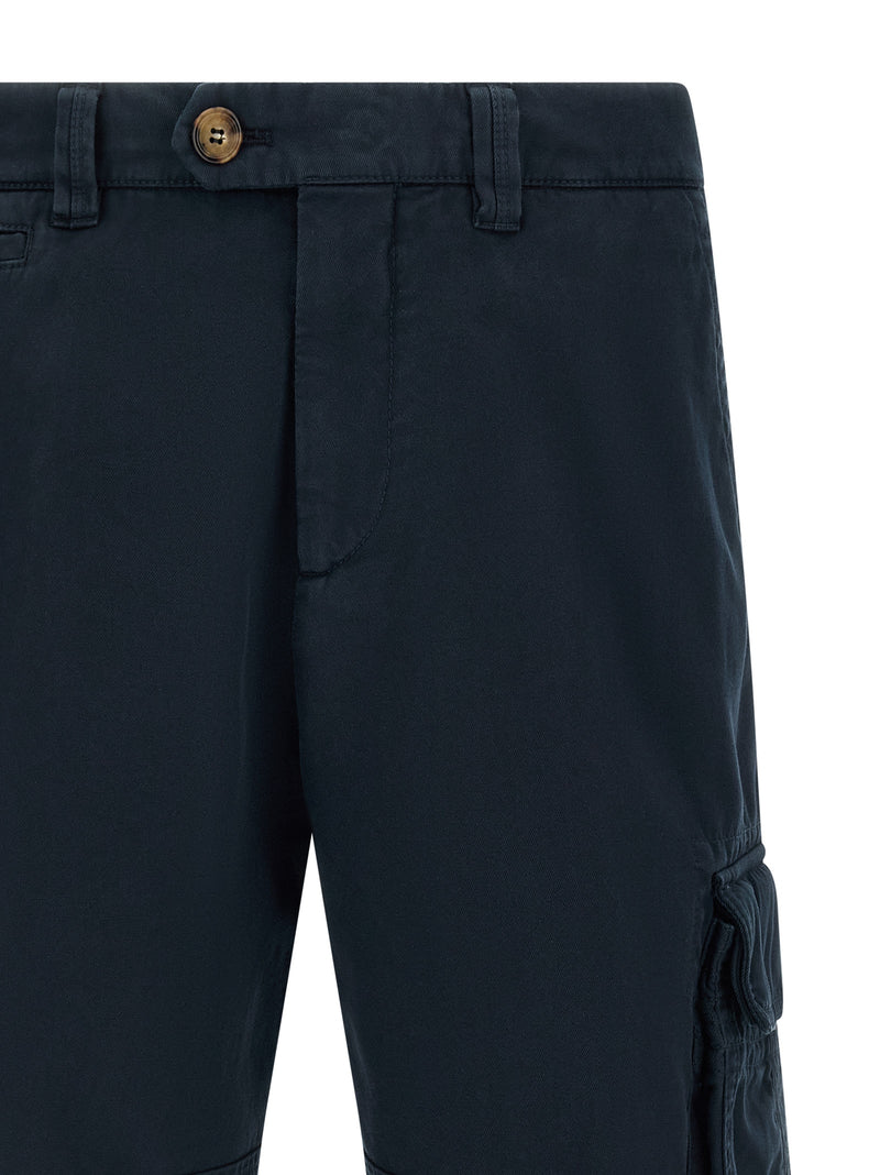 Brunello Cucinelli Blue Cotton Bermuda Shorts